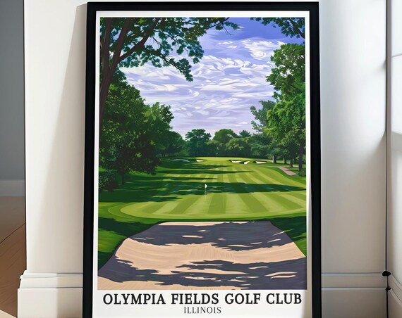 Olympia Fields Golf Club Art Print Fairways Poster South Course Wall Art Olympia Fields Golf Club Travel Poster Illinois Home Decor