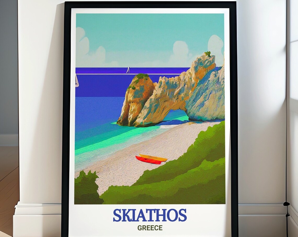 Skiathos Lalaria Beach Rocky Arch Turquoise Sea Greece Poster