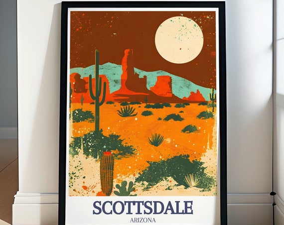 Scottsdale Travel Posters Red Rock Canyon Art Collection Cathedral Rock Posters Beautiful Scottsdale Prints