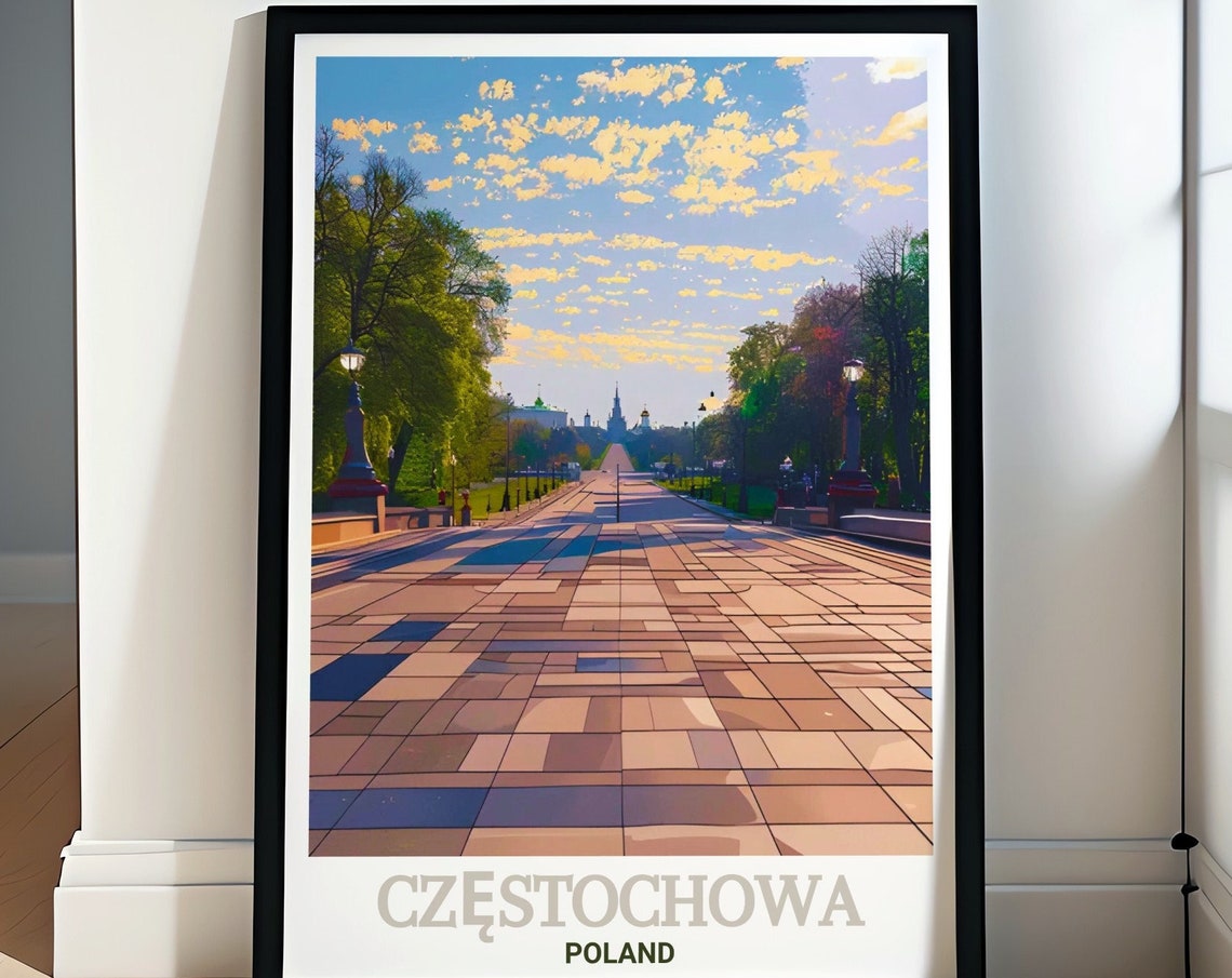 Czstochowa Travel Posters Avenue Of The Blessed Virgin Mary Travel Posters Czstochowa Art Collection Poland Scenic Prints
