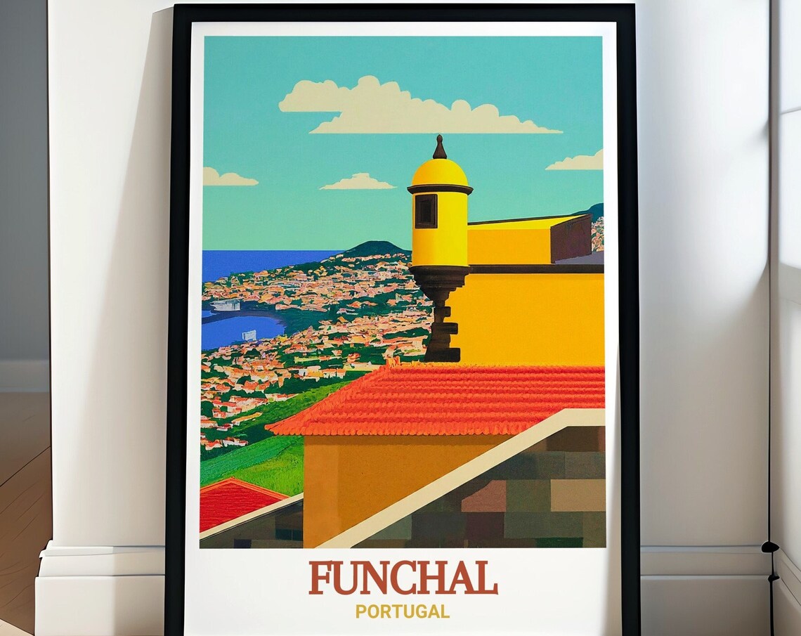 Sao Tiago Fortress Over Funchal Bay Madeira Portugal Travel Poster
