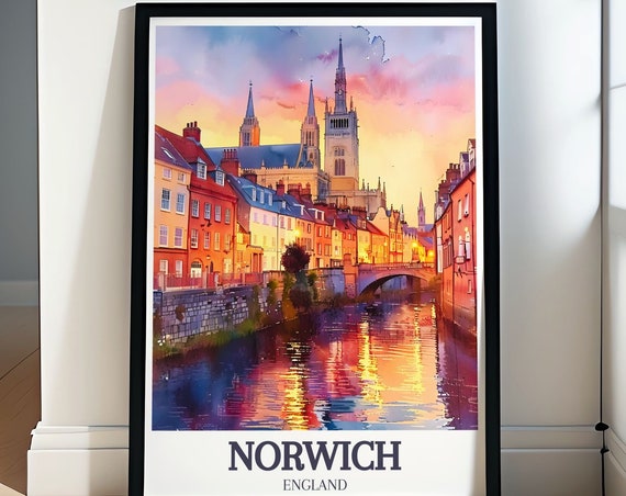 Norwich Art Print Blakeney Harbour Art Print Of River Wensum And Tudor Buildings Norwich Cathedral And Coastal Beauty Poster