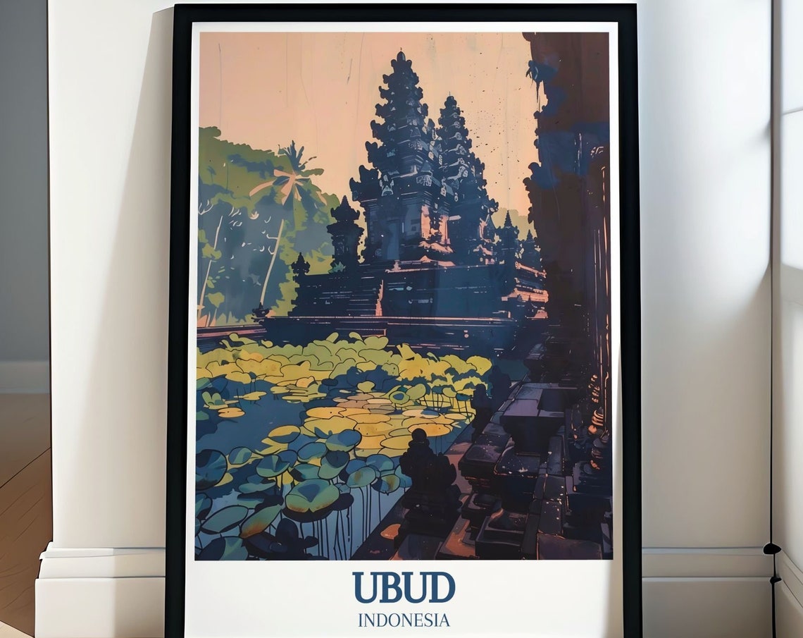 Ubud Art Pura Taman Saraswati Lotus Pond Poster Pura Taman Saraswati Lotus Pond Travel Print Pura Taman Saraswati Lotus Pond Art