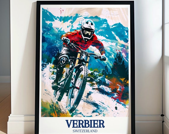 Verbier Travel Posters Mont Gel And Mtb Verbier Wall Art Verbier Ski Resort Prints And Decor