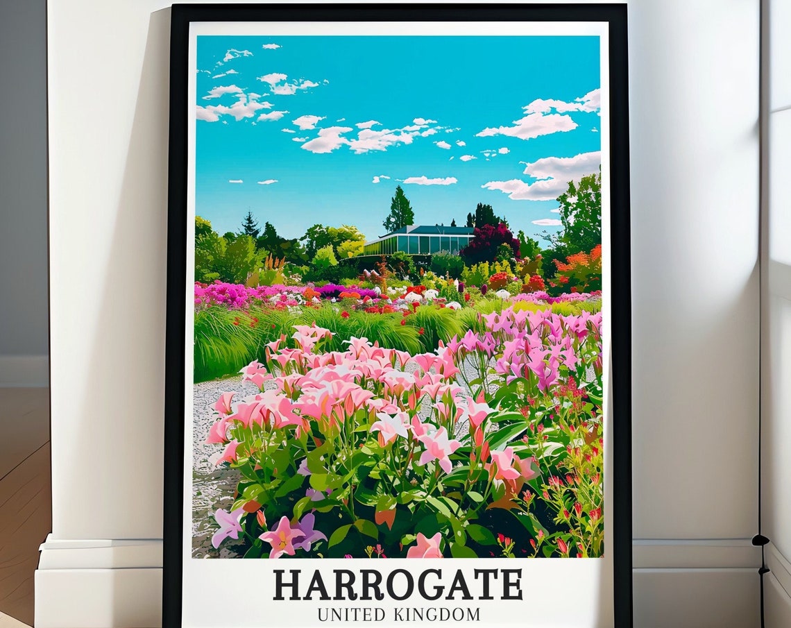 Harrogate Harlow Carr Gardens Summer Flower Beds Travel Poster