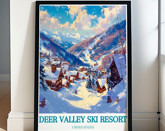 Shop Deer Valley Ski Resort And Silver Lake Village Prints Silver Lake Village Art Wall Decor For Ski Enthusiasts Explore Deer Valley