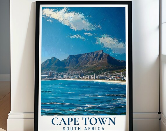 Cape Town Travel Print Table Mountain Posters And Prints Cape Town Art Table Mountain And Cape Town Gifts Table Mountain Gift