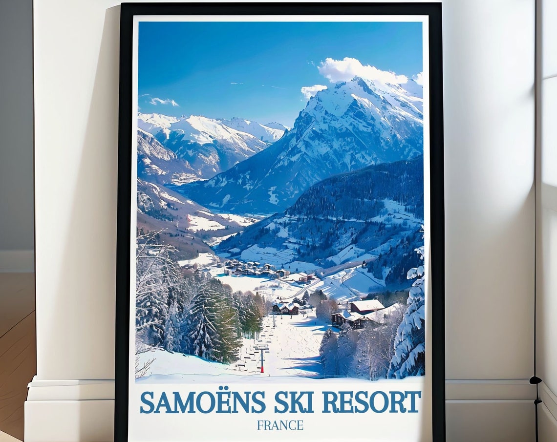 Samoens Wall Art Mont Blanc Grand Massif French Alps Decor Mont Blanc Grand Massif French Alps Art French Alps Travel Poster