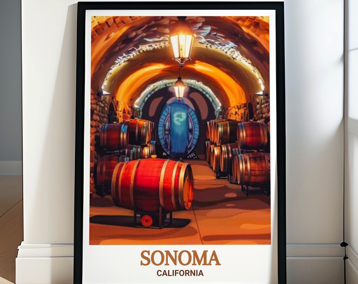 Sonoma Travel Print Buena Vista Winery Gift Buena Vista Winery Travel Print Sonoma Art Print Sonoma Decor Buena Vista Winery Poster