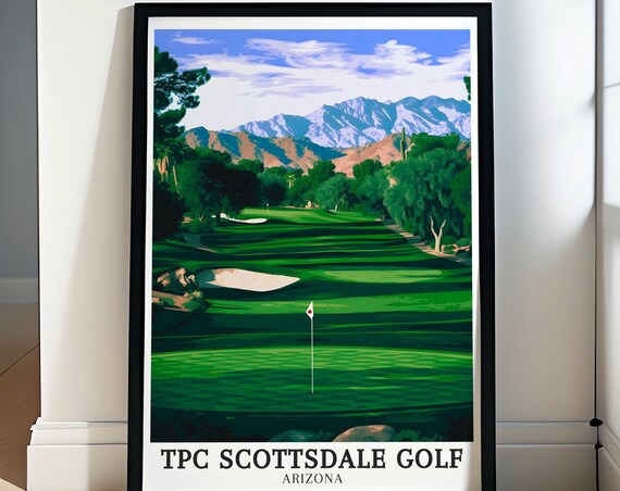 Tpc Scottsdale Golf Poster Mcdowell Mountains And Tpc Scottsdale Fairways Print Mcdowell Mountains And Tpc Scottsdale Fairways Decor