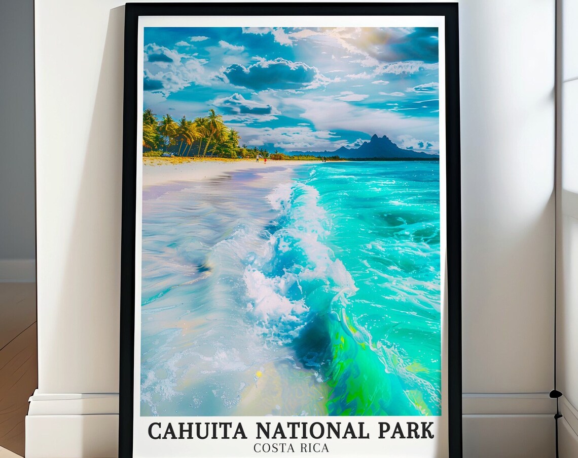 Cahuita National Park Turquoise Waves Beach Costa Rica Poster