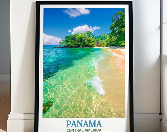 Panama Tropical Beach Turquoise Shore Central America Poster