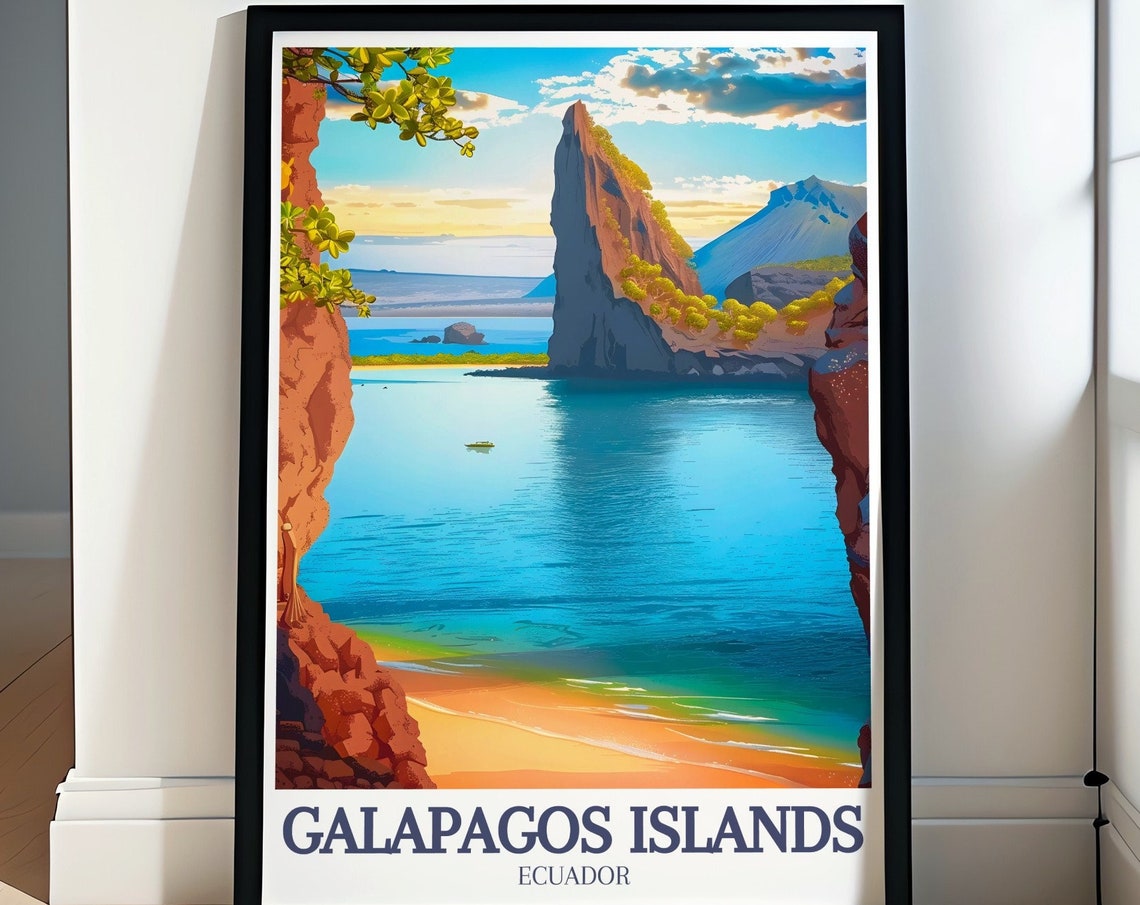 Galapagos Pinnacle Rock Bartolome Island Ecuador Travel Poster