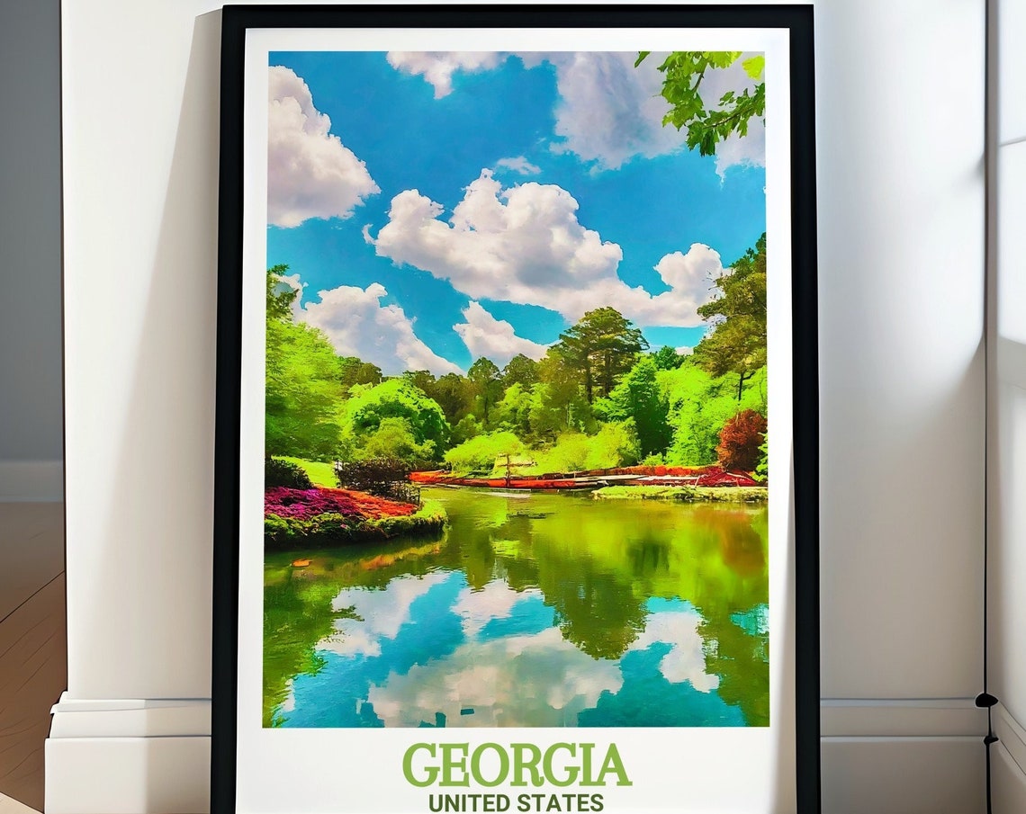 Callaway Gardens Lake Reflection in Georgia Spring Travel Poster