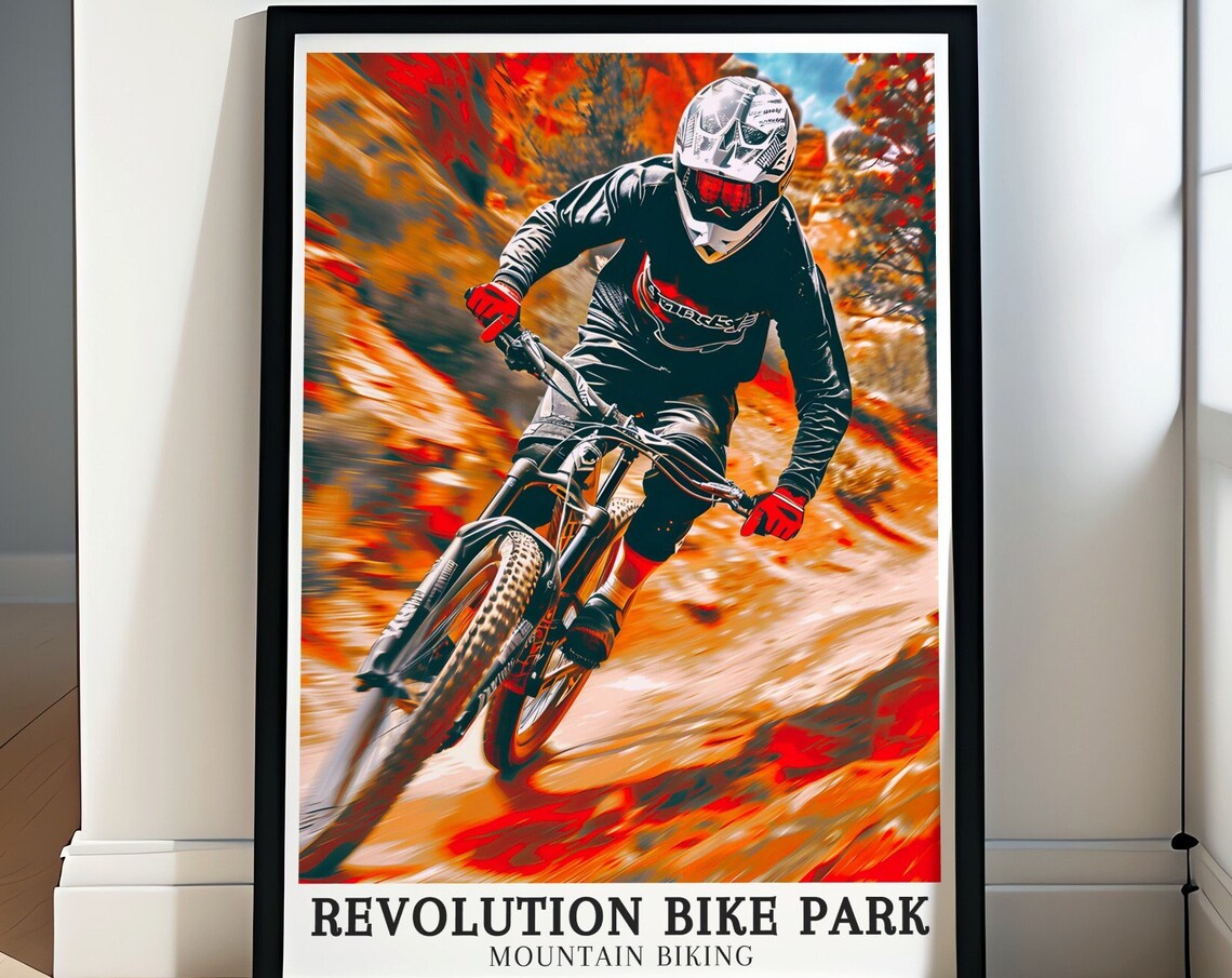 Revolution Bike Park Mountain Biking Speed Blur Rider Poster