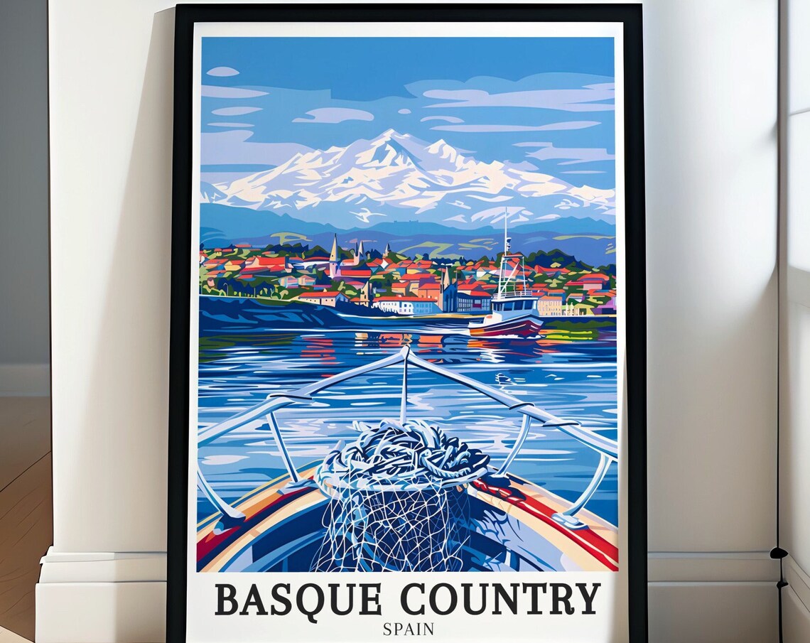 Basque Country Harbor View From the Fishing Boat Bow Art Poster