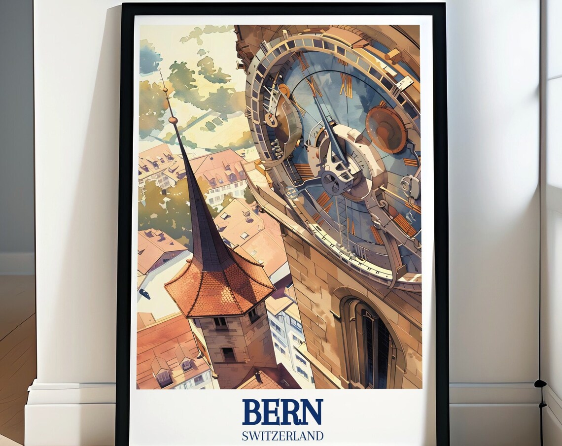 Bern Switzerland Zytglogge Clock Tower Closeup Detail Poster