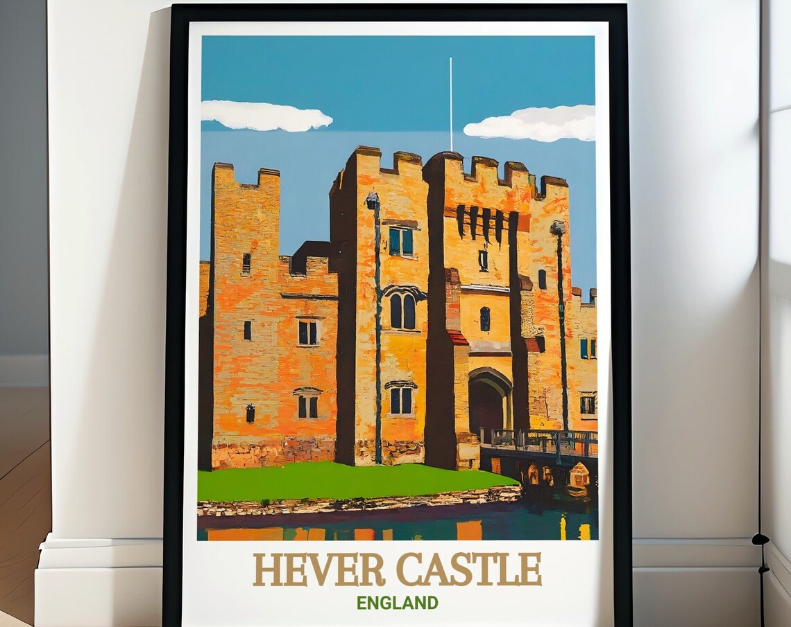 Hever Castle Stone Gatehouse Moat Front Facade England Art Poster