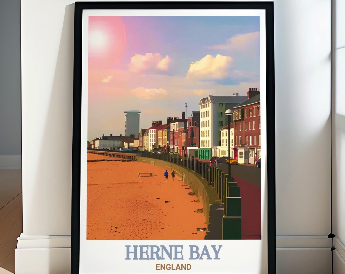 Herne Bay England Sunset Promenade Seafront Golden Hour Poster