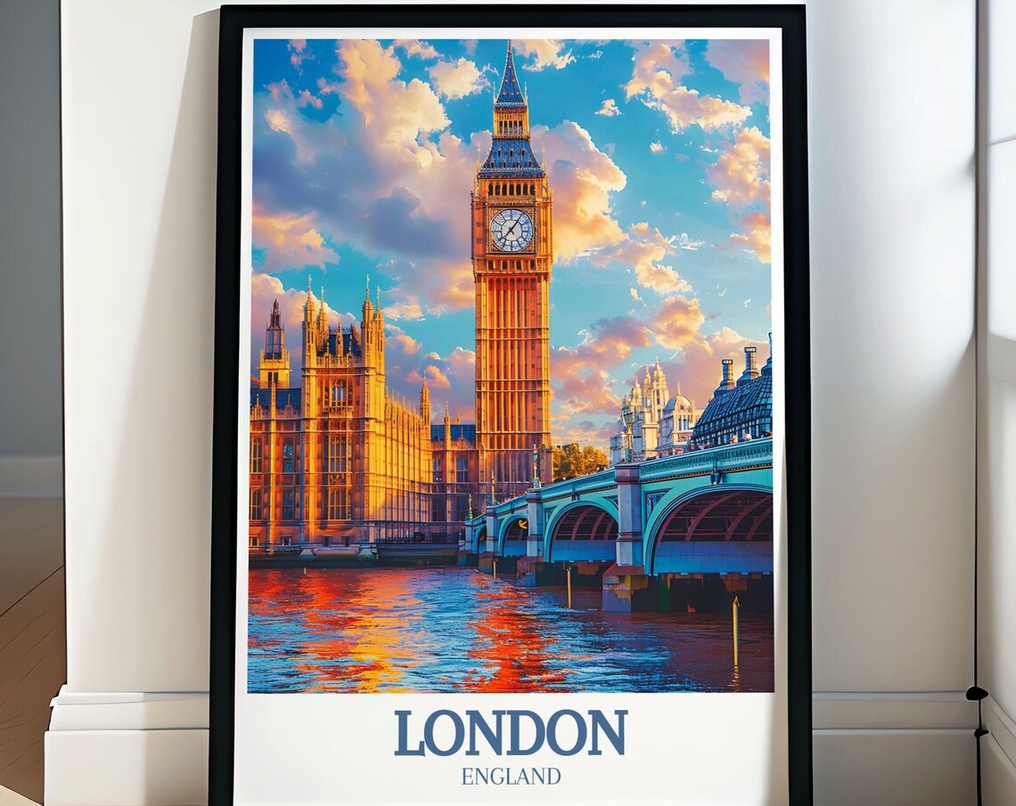 London England Big Ben And Westminster Bridge In Daytime Poster