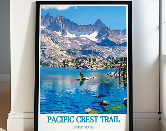 Pacific Crest Trail Turquoise Alpine Lake Granite Reflections Poster
