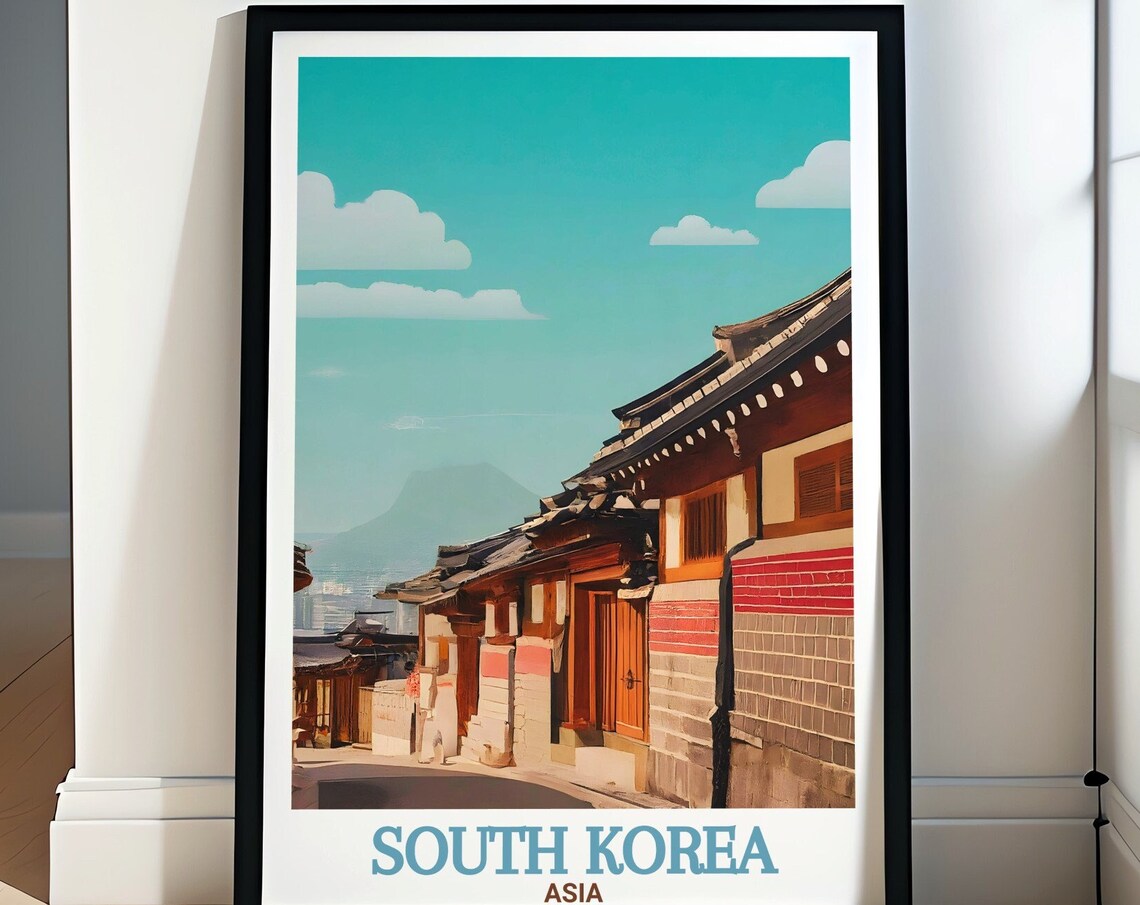 Bukchon Hanok Village Seoul South Korea Traditional Street Poster