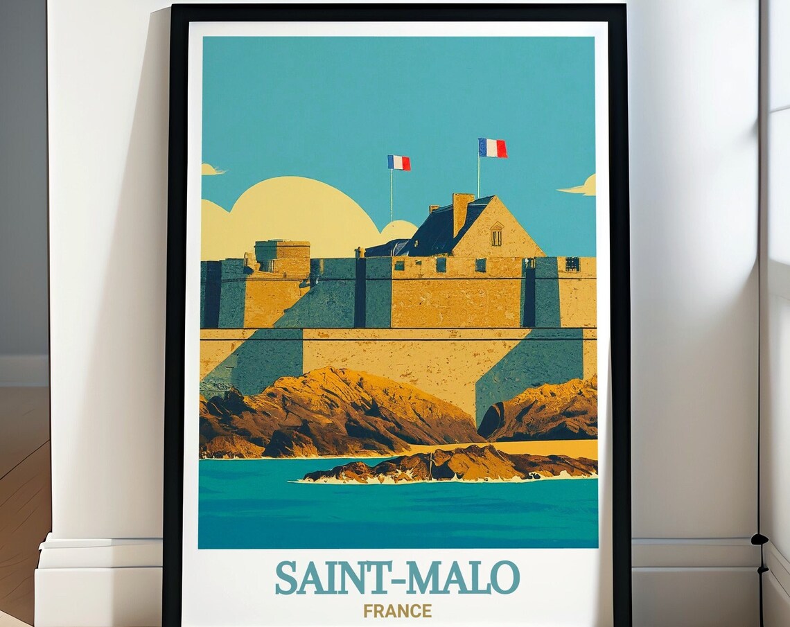 Fort National Saint-Malo France Sea Fortress Coastal Travel Poster