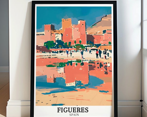 Figueres Travel Poster Figueres Castle Catalan Landscape Art Figueres Castle Catalan Landscape Gift Figueres Print Figueres Decor