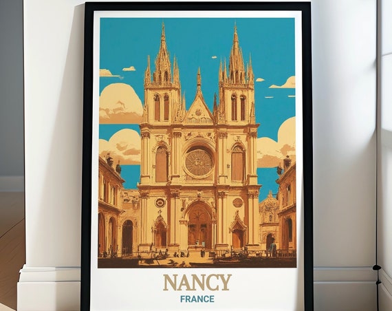 Nancy Wall Art Nancy Cathedral Poster Nancy Cathedral Print Nancy Cathedral Travel Gift Nancy Travel Poster Nancy Print