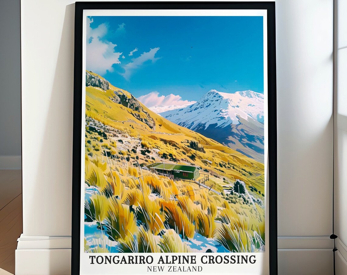 Tongariro Alpine Crossing New Zealand Hut Snowy Ruapehu Poster