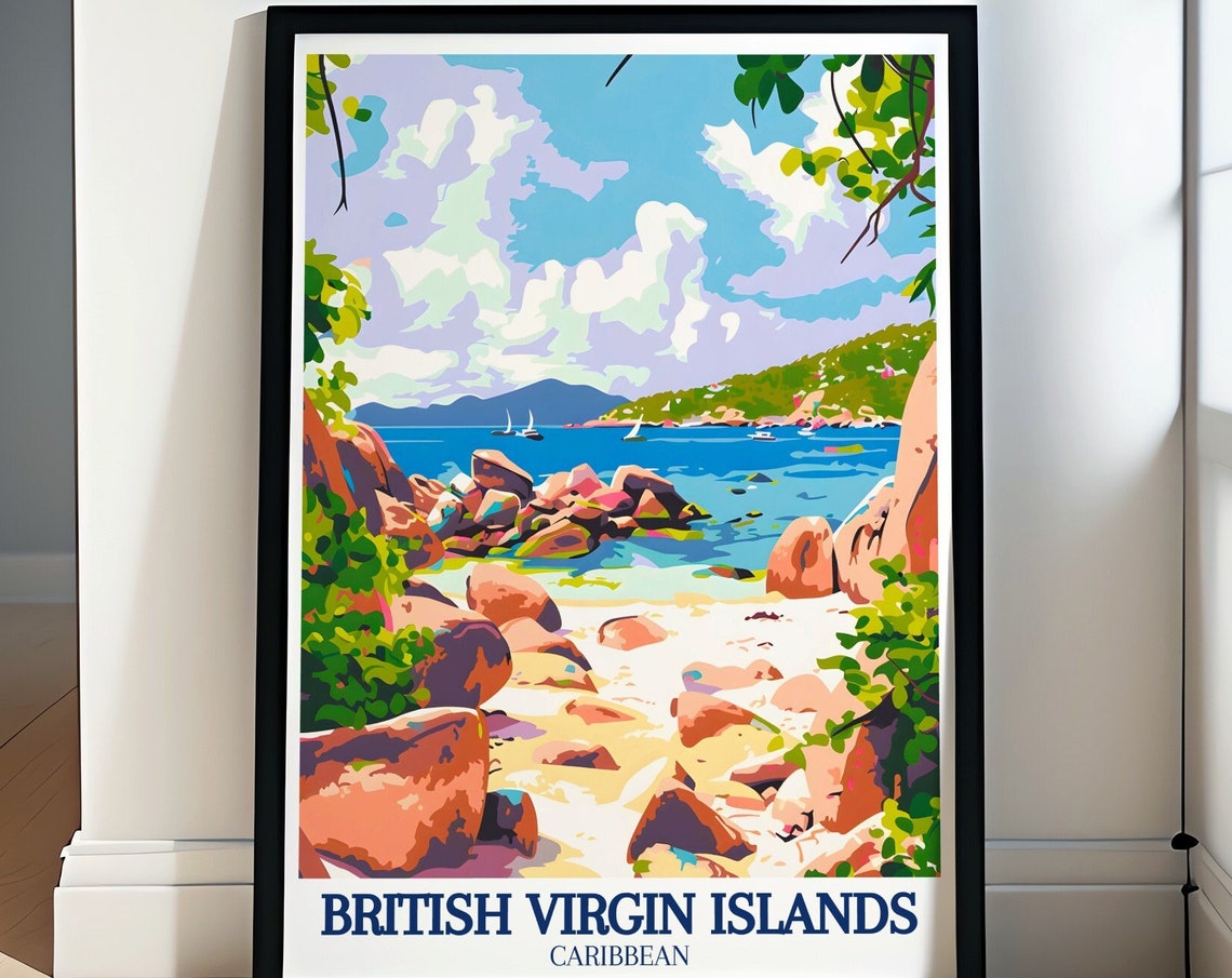 British Virgin Islands The Baths Poster Virgin Gorda Beach Art