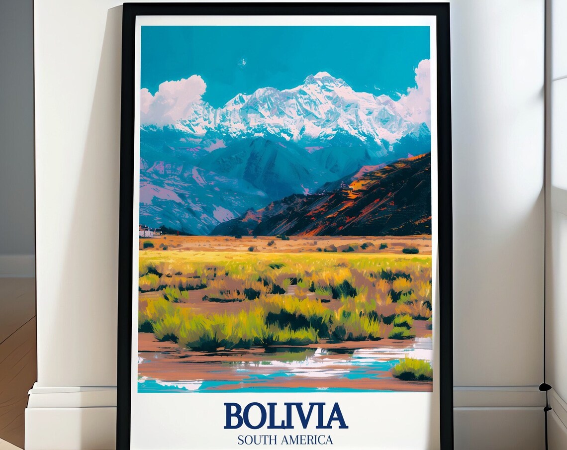 Bolivia Altiplano Plateau Cordillera Real Range Travel Poster