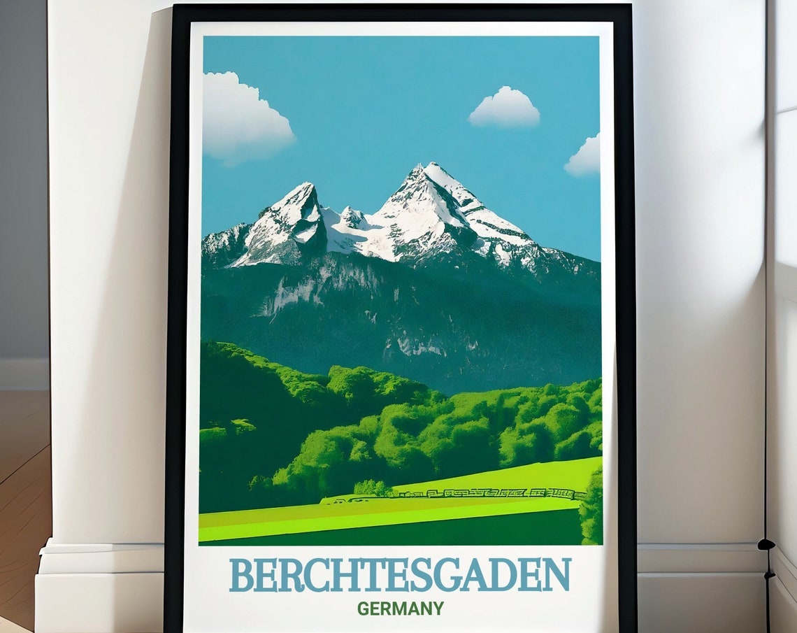 Watzmann Snowy Peaks Over Berchtesgaden Valley Alpine Poster