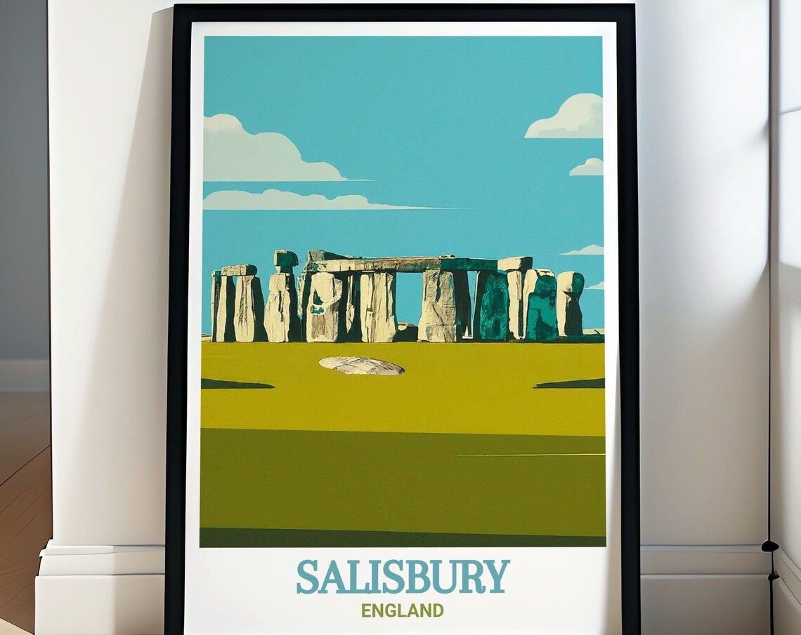 Salisbury England Stonehenge Ancient Megaliths Travel Poster