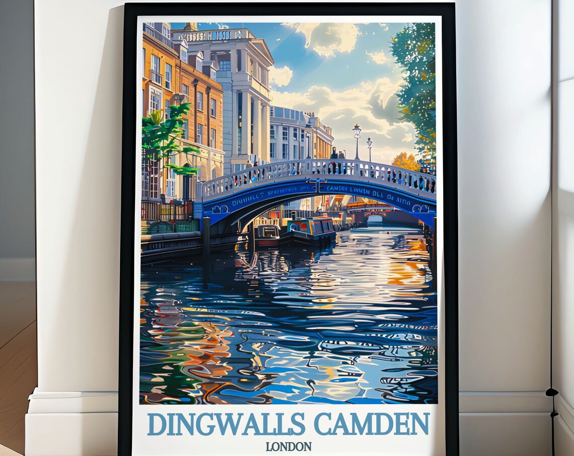 Dingwalls Camden Lock Bridge Canal Reflections London Poster