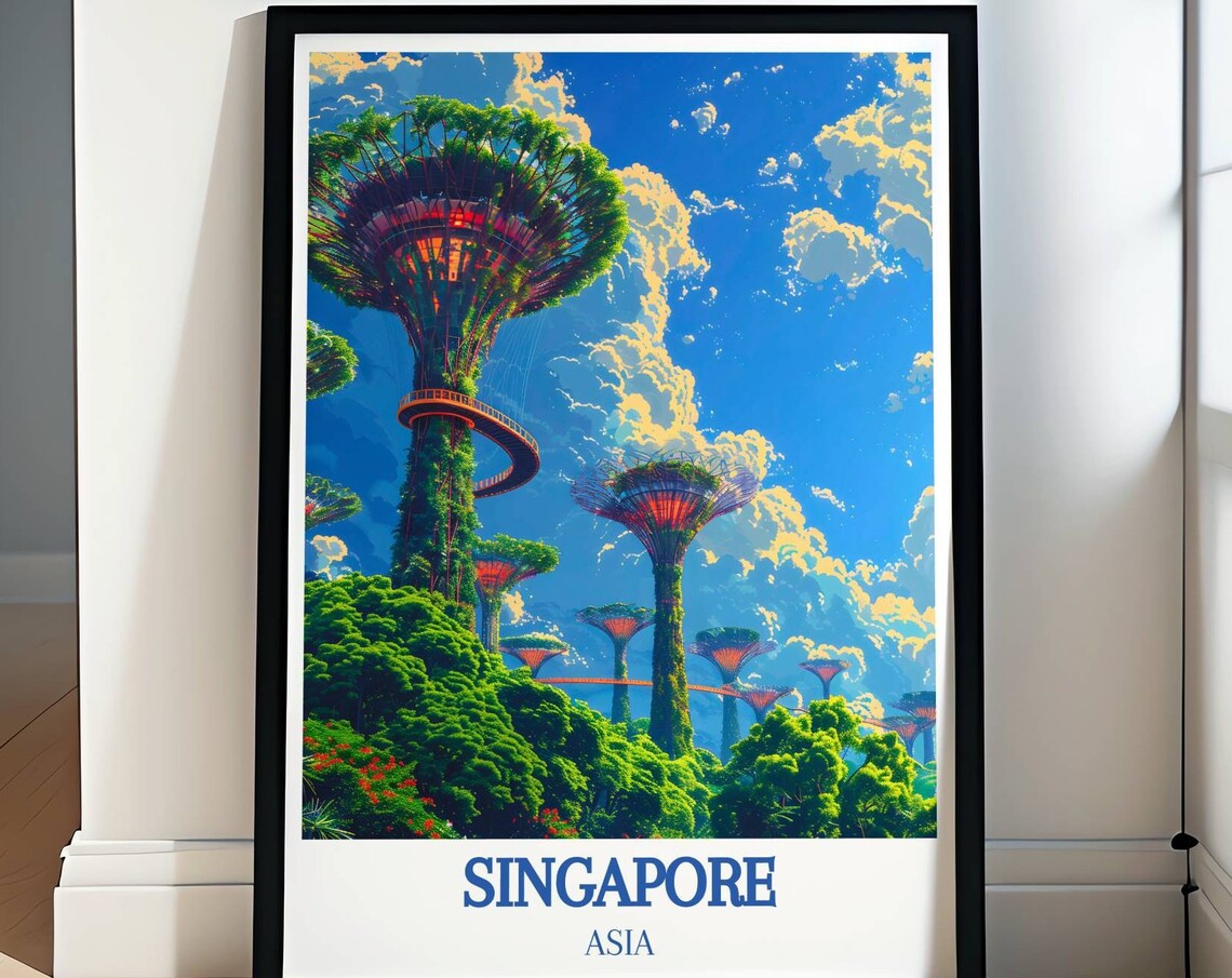 Singapore Gardens by the Bay Iconic Supertrees Skywalk Poster