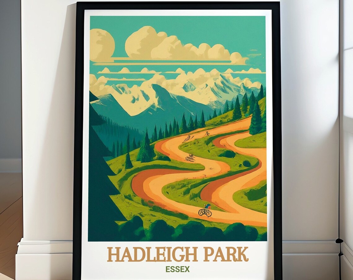 Hadleigh Park Winding Mountain Bike Trails Essex Travel Poster