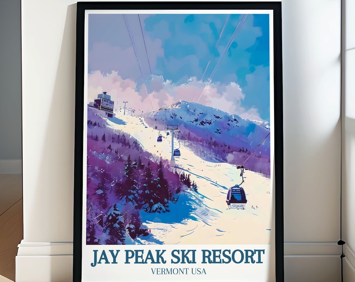 Jay Peak Ski Resort Vermont Mountains Travel Poster