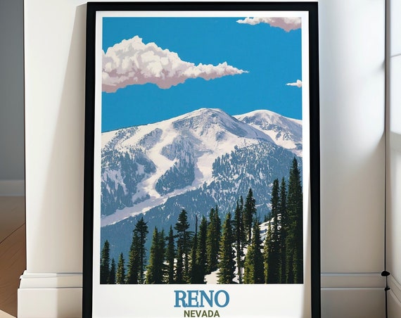 Reno Travel Print Mount Rose Ski Tahoe Art Prints And Travel Posters Mount Rose Ski Tahoe City Art Mount Rose Ski Tahoe Posters