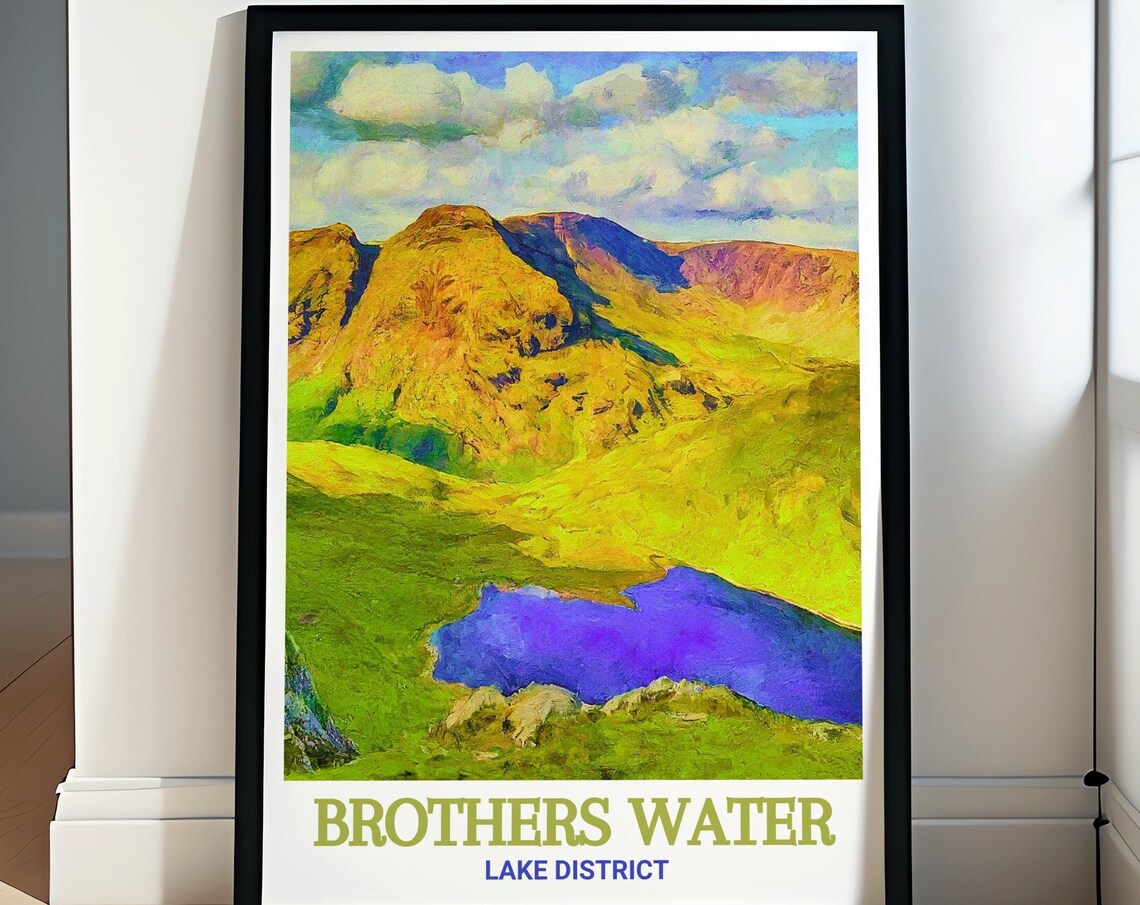 Brothers Water Mountain Tarn in Vivid Impressionist Artwork Poster