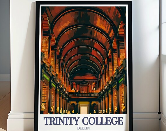 Trinity College Long Room Library Interior Dublin Ireland Poster