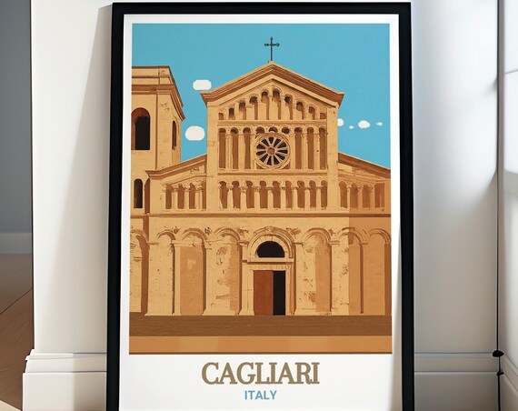 Cagliari Cathedral of Santa Maria Romanesque Facade Art Poster