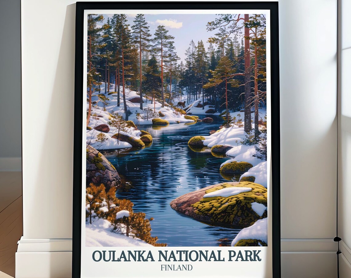 Oulanka National Park Finland Winter River Snow Covered Rocks Poster