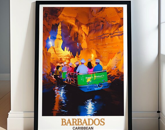 Barbados Harrisons Cave Tram Boat Tour Through Lit Caverns Poster