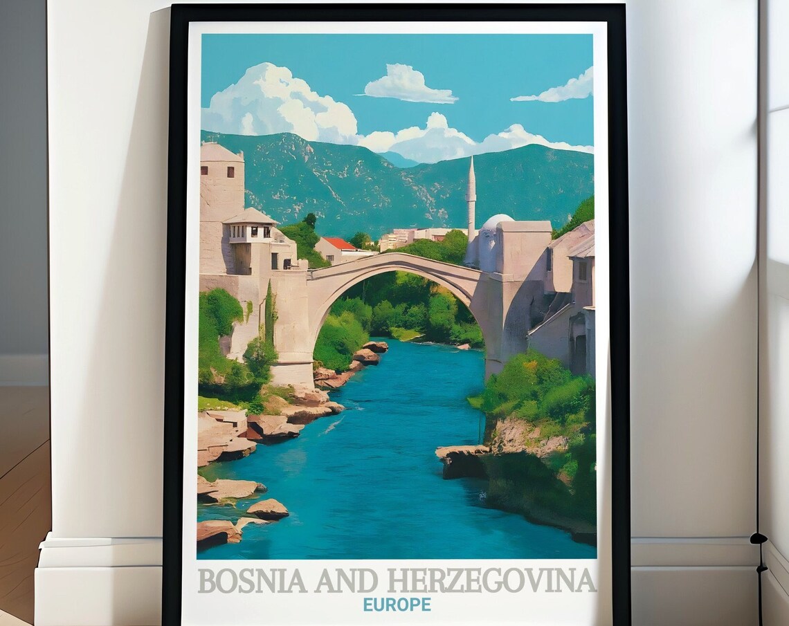 Bosnia And Herzegovina Stari Most Bridge Mostar River Poster