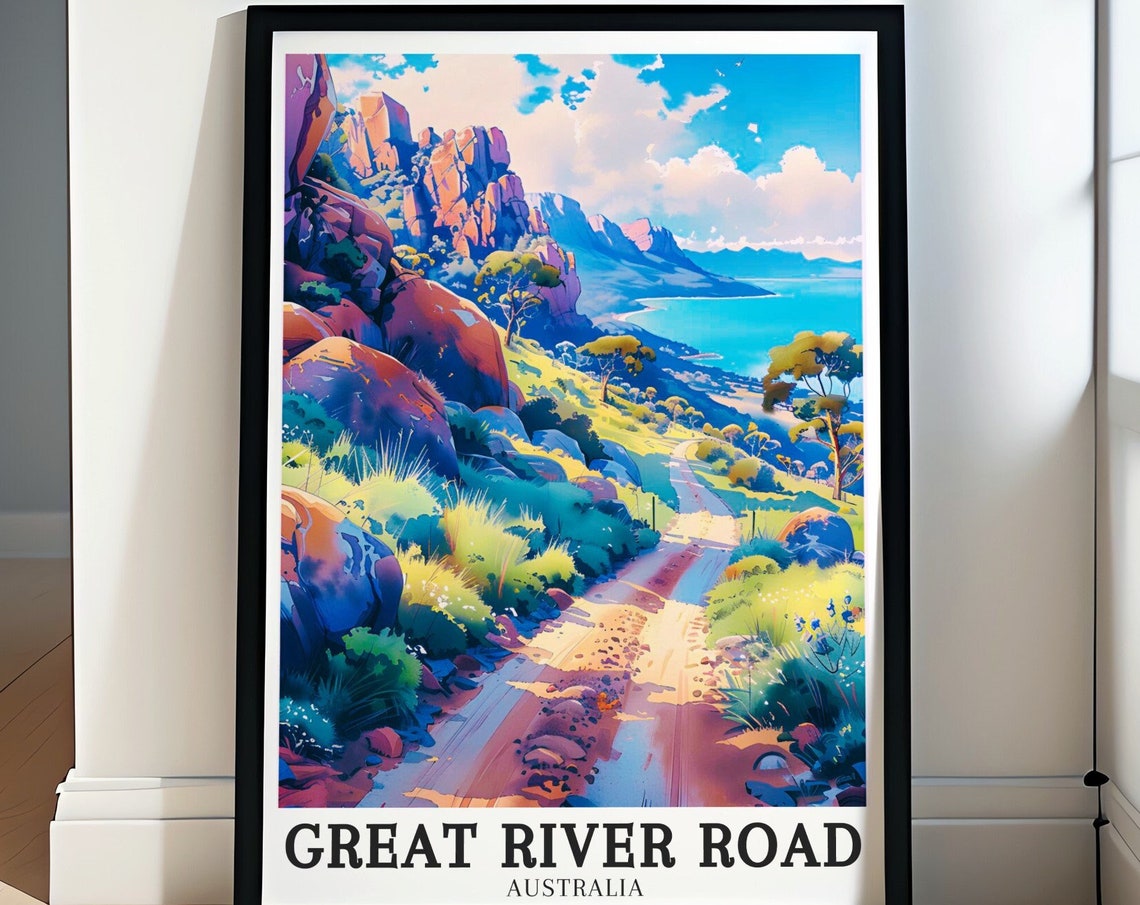 Great River Road Australia Coastal Cliffs Scenic Road Poster