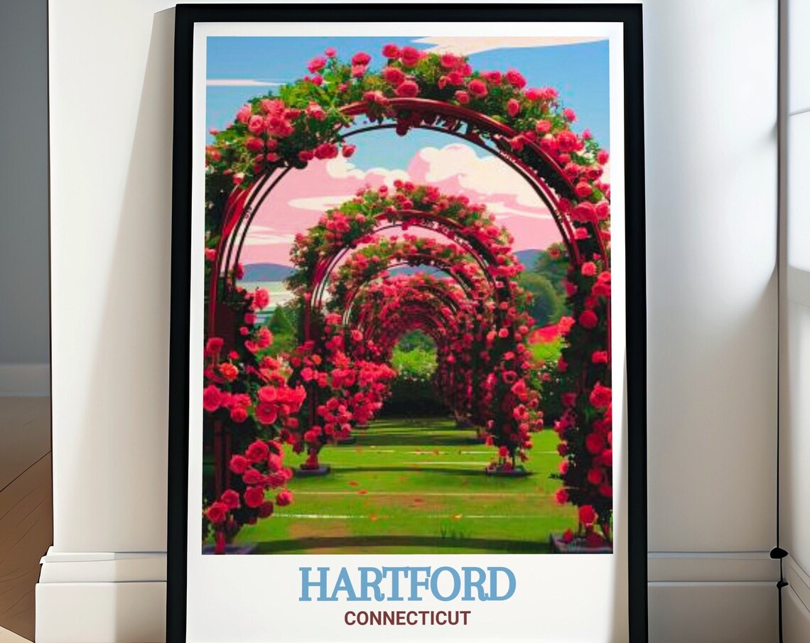 Hartford Connecticut Elizabeth Park Rose Garden Travel Poster