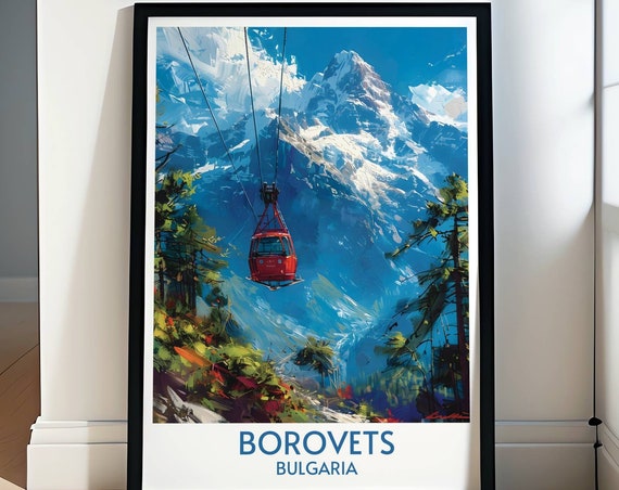 Borovets And Bansko Ski Prints Bulgarian Ski Resort Art Bulgaria Snowboarding Posters