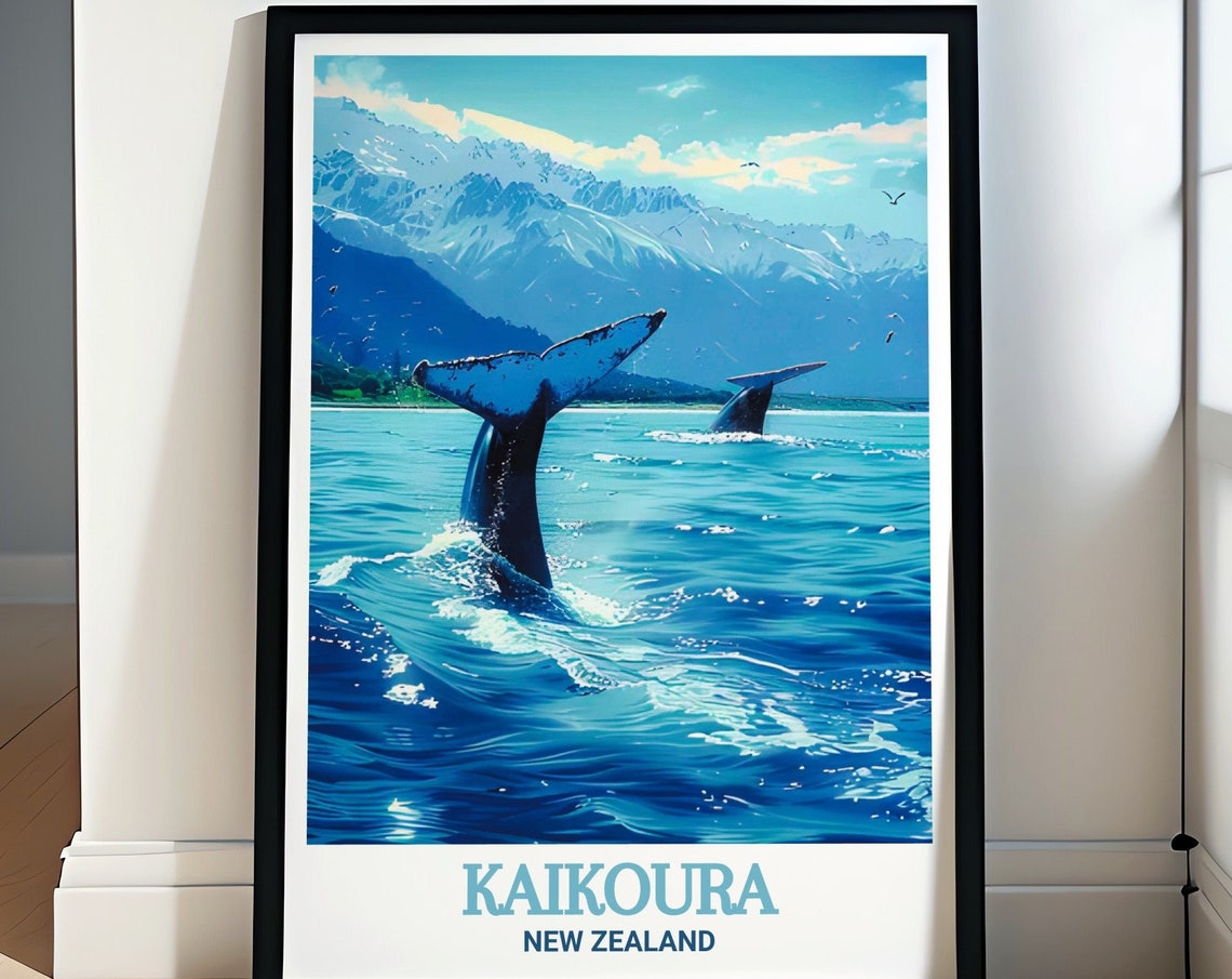 Kaikoura Print Kaikoura Whale Watch Poster Kaikoura Whale Watch New Zealand Print Kaikoura Poster Kaikoura Whale Watch Travel Poster