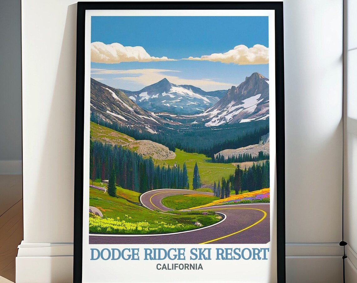 Dodge Ridge Ski Resort, Sonora Pass Winter Travel Poster